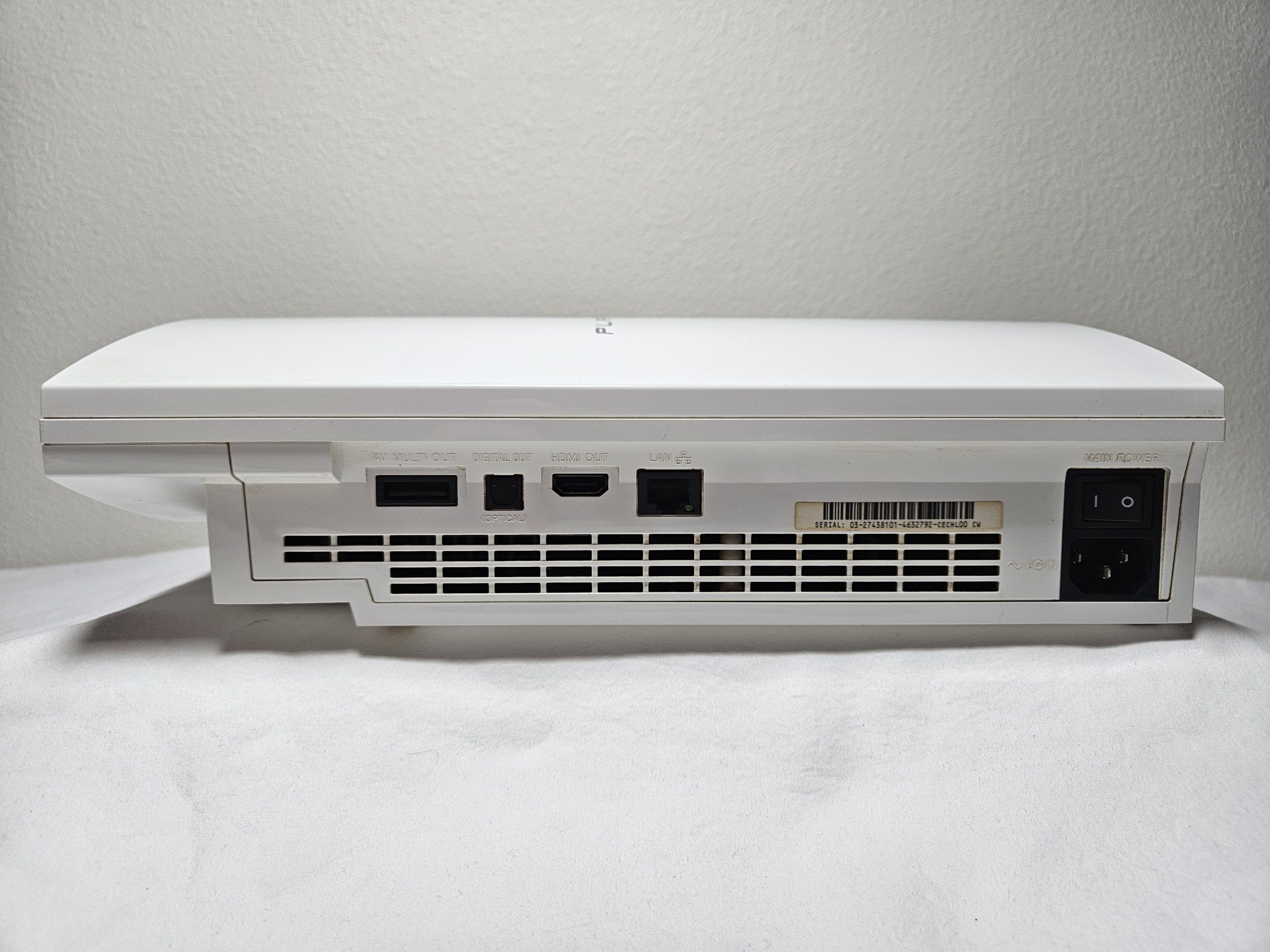 Back of Japan White Playstation 3 System