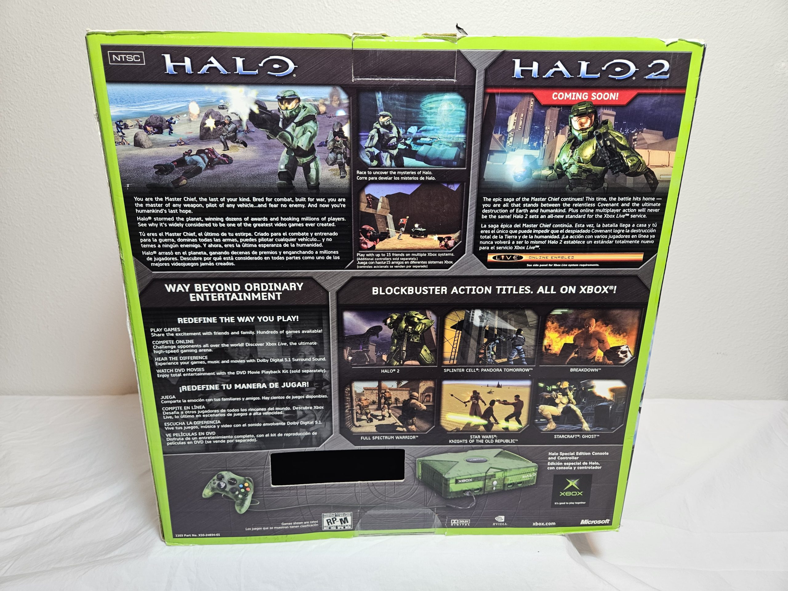Halo Original Xbox Back Side of the Box