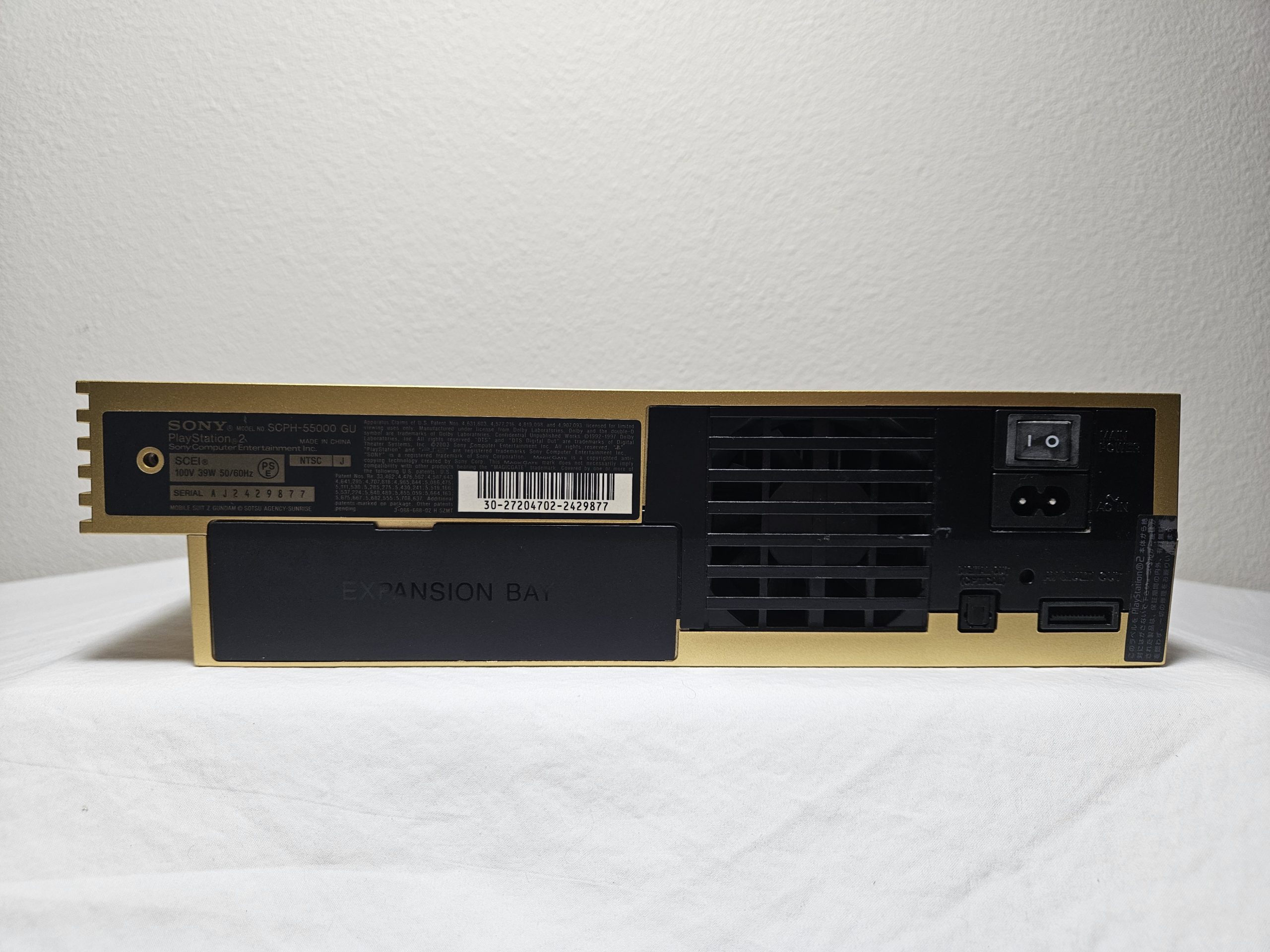 Back of Gold PS2 Console