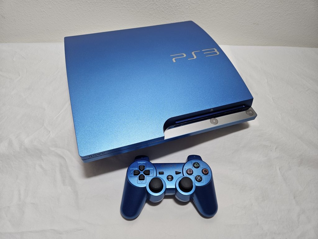 Modded Special Edition Splash Blue PlayStation 3 Slim With 1TB Hard Drive